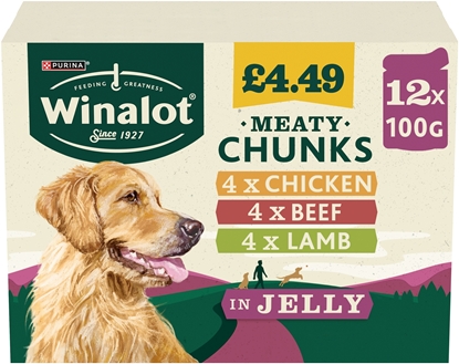 Picture of PM £4.49 WINALOT MEATY CHUNK MIX JELLY 12PK X 100G