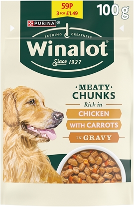 Picture of PM 3/£1.49 WINALOT CHICK CARROT GRAVY POUCH100Gx20