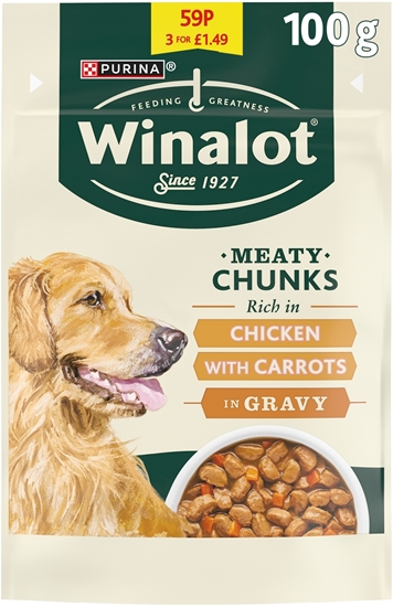 Picture of PM 3/£1.49 WINALOT CHICK CARROT GRAVY POUCH100Gx20