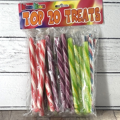 Picture of TOP 20 TREATS ROCK CANDY STICKS 400G X 18