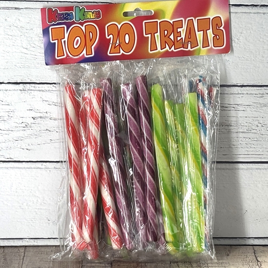 Picture of TOP 20 TREATS ROCK CANDY STICKS 400G X 18