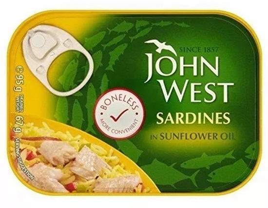 Picture of JOHN WEST SARDINES IN SUNFLOWER OIL 95G X 12