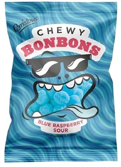 Picture of BRISTOWS CHEWY BLUE RASPBERRY BONBONS 150G X 12