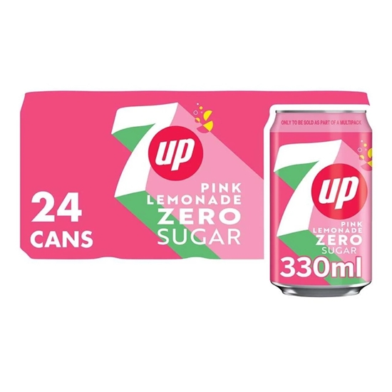 Picture of 7UP ZERO PINK LEMONADE CAN 330ML X 24