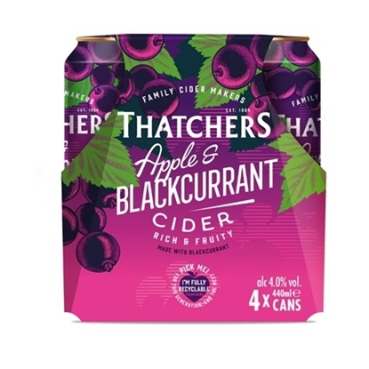 Picture of PM £6.79 THATCHERS APPLE & BLACK 440ML 4PK X 6 