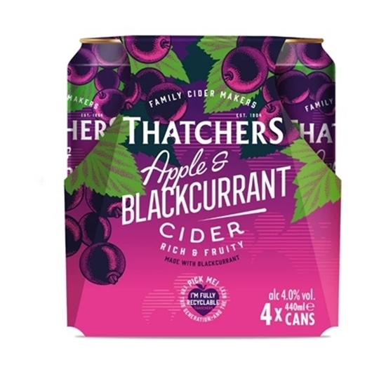 Picture of PM £6.79 THATCHERS APPLE & BLACK 440ML 4PK X 6 