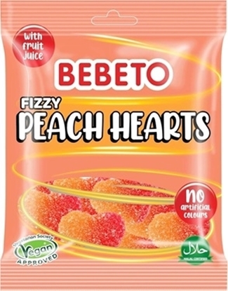Picture of PM £1 BEBETO FIZZY PEACH HEARTS 150g x 10